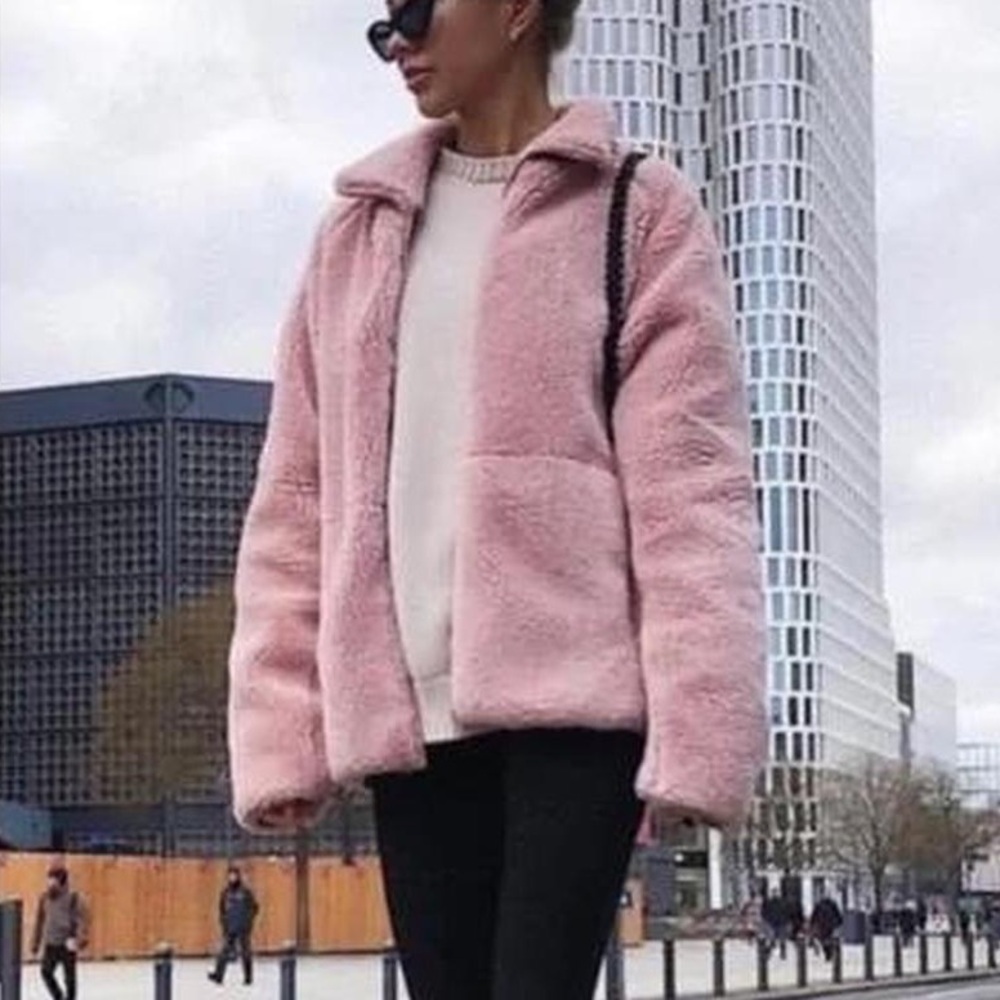 Brandy Melville Pink Sherpa Jacket